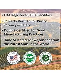 Suela de Ashwagandha orgánica de 2100 mg – con pimienta negra para una mayor absorción,...