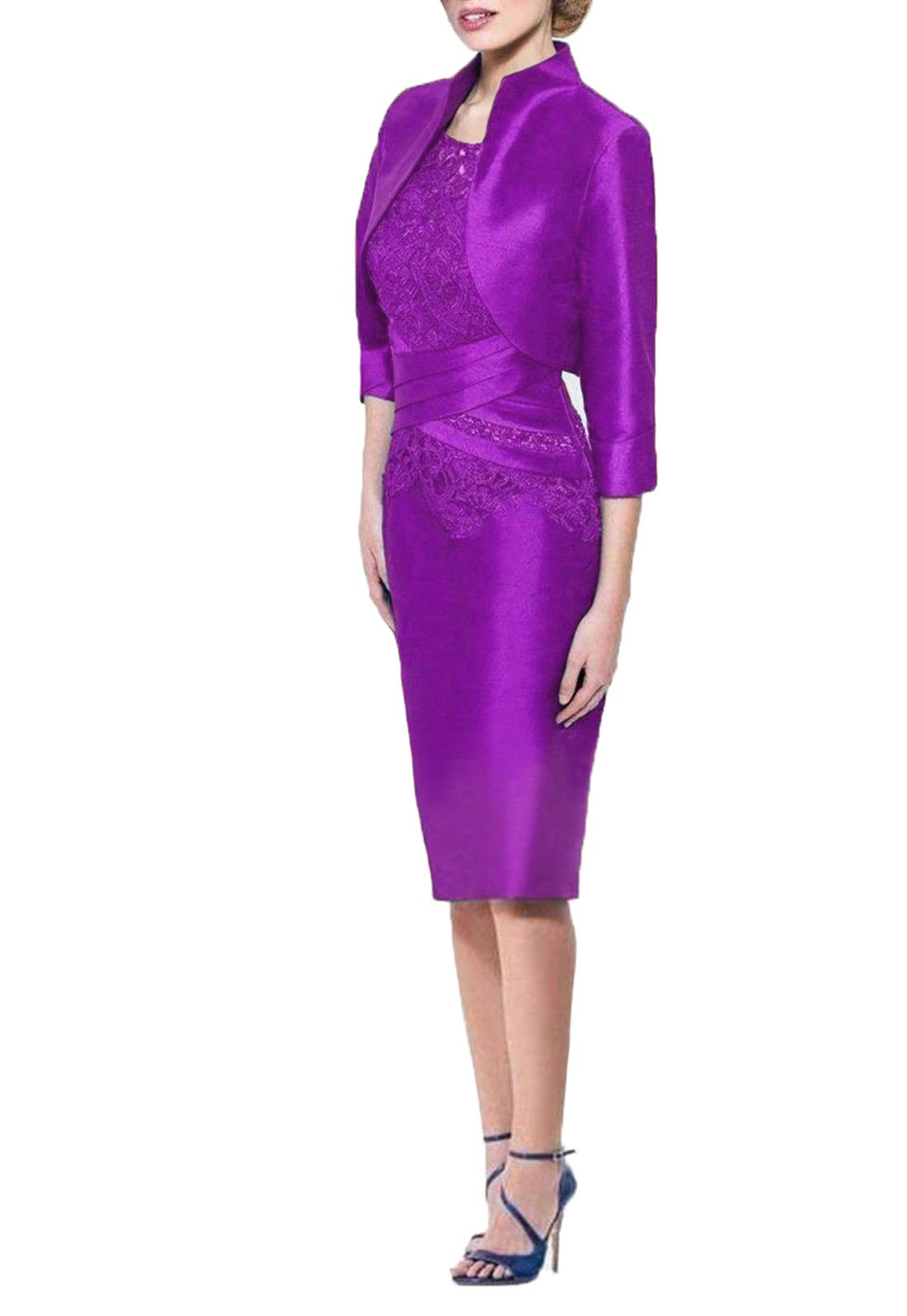 tutu.vivi Women's Two Piece Tea Length Mother of The Bride Dress