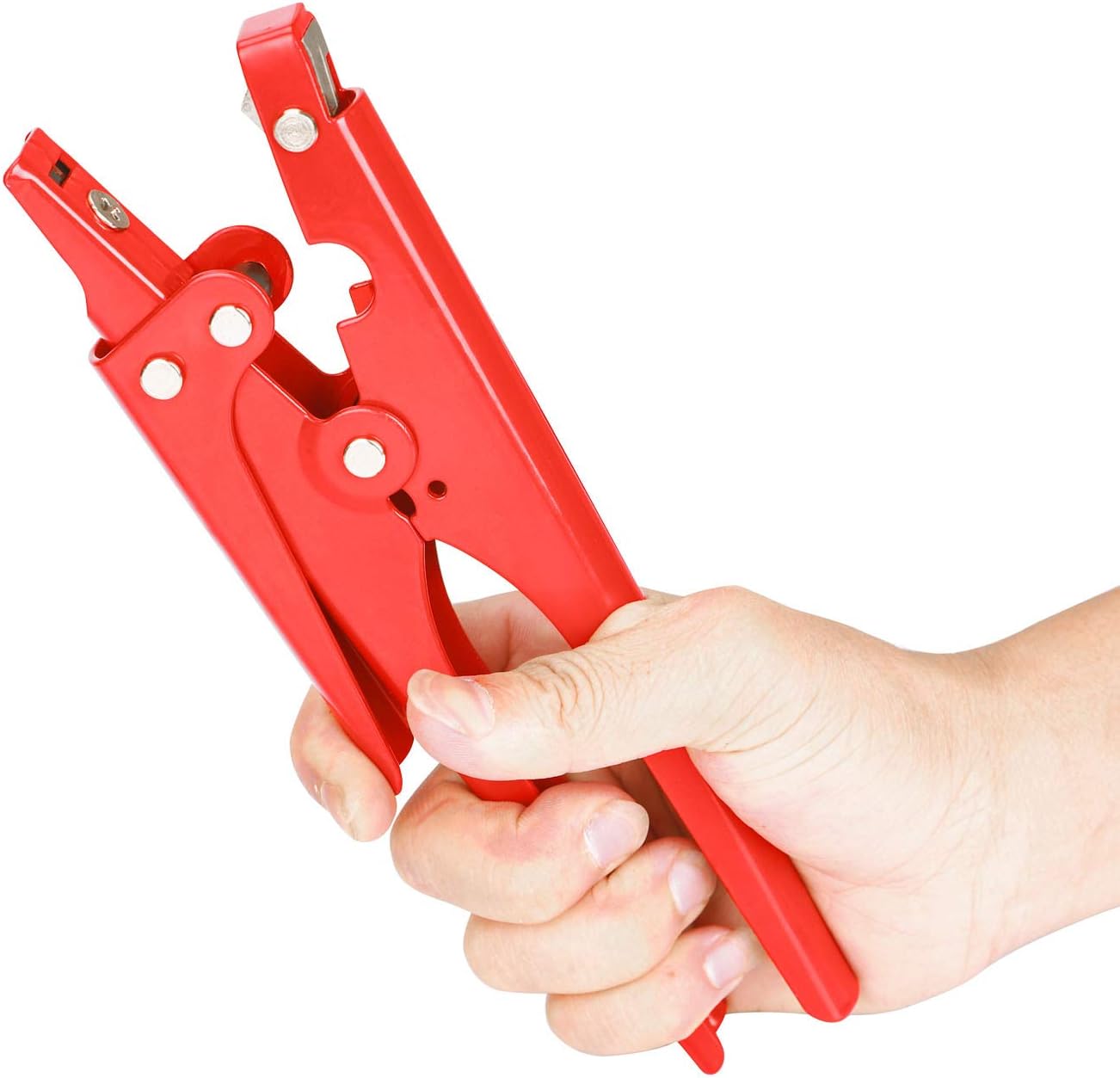 HS-519 All Metal Self Locking Clamp and Cutter for Fasteners up to 3/8" Width #18-ZDQ, Red - Image 5