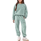 Arshiner Girls Clothes 2 Piece Fashion Fall Outfits Oversize Pullover Sweatshirt and Sweatpant Sweatsuit Sets with Pockets