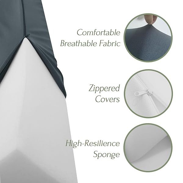 BLUNIQUE WEDGE PILLOW HEADBOARD, ULTIMATE COMFORT BED WEDGE PILLOW FOR HEADBOARD, RELAXATION BED GAP FILLER FOR QUEEN, FOAM PILLOW WEDGE FOR HEADBOARD GAP, OVERALL BED GAP FILLER. 2 COVERS.