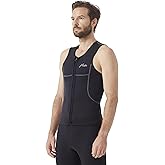 Hevto Men Wetsuit Tops and Vest 3/2mm Neoprene Jacket Surfing Swimming Front Zip Wet Suit for Water Sports