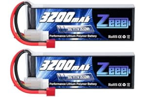 Zeee 3S Lipo Battery 3200mAh 11.1V 50C Soft Case Battery with Deans T Connector for RC Airplane RC Helicopter RC Car RC Truck RC Boat UAV Drone FPV(2 Pack)