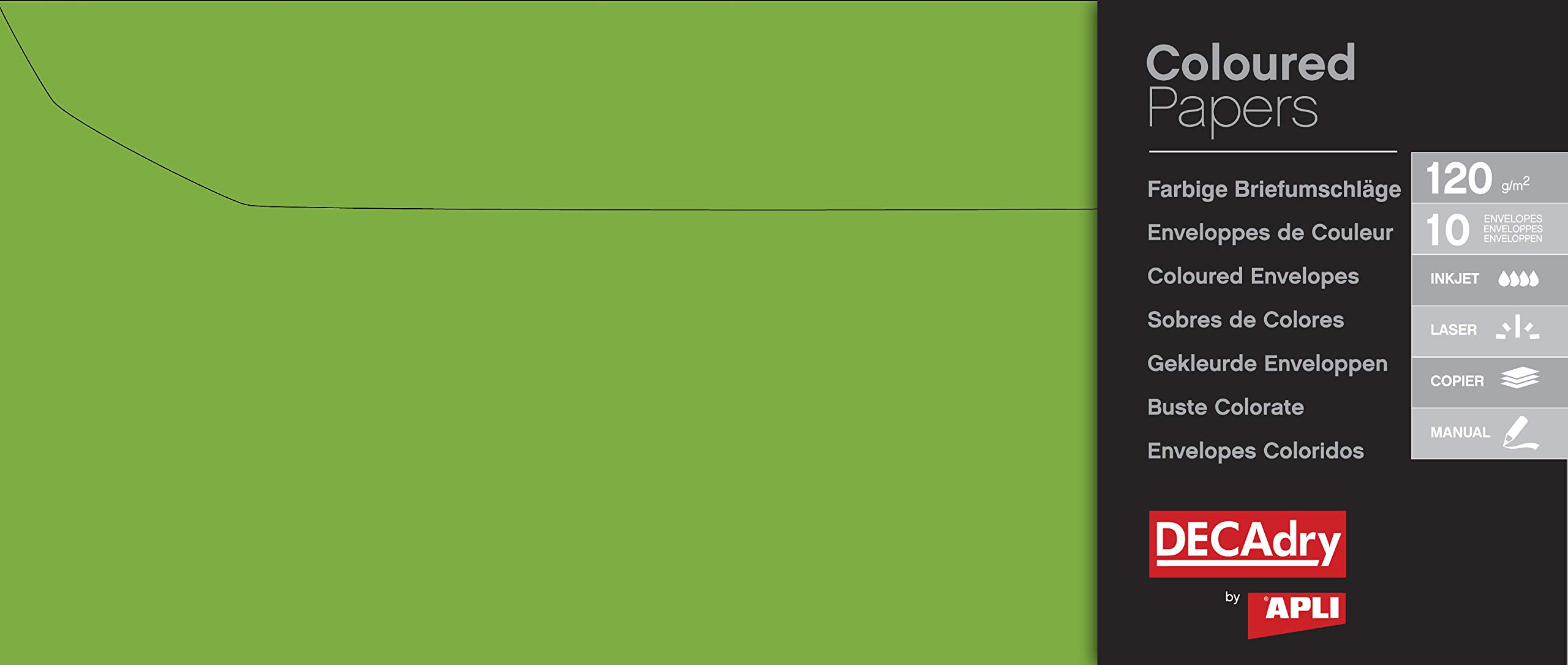 Apli 012193 Envelopes 120 g Pack of 10 Emerald Green