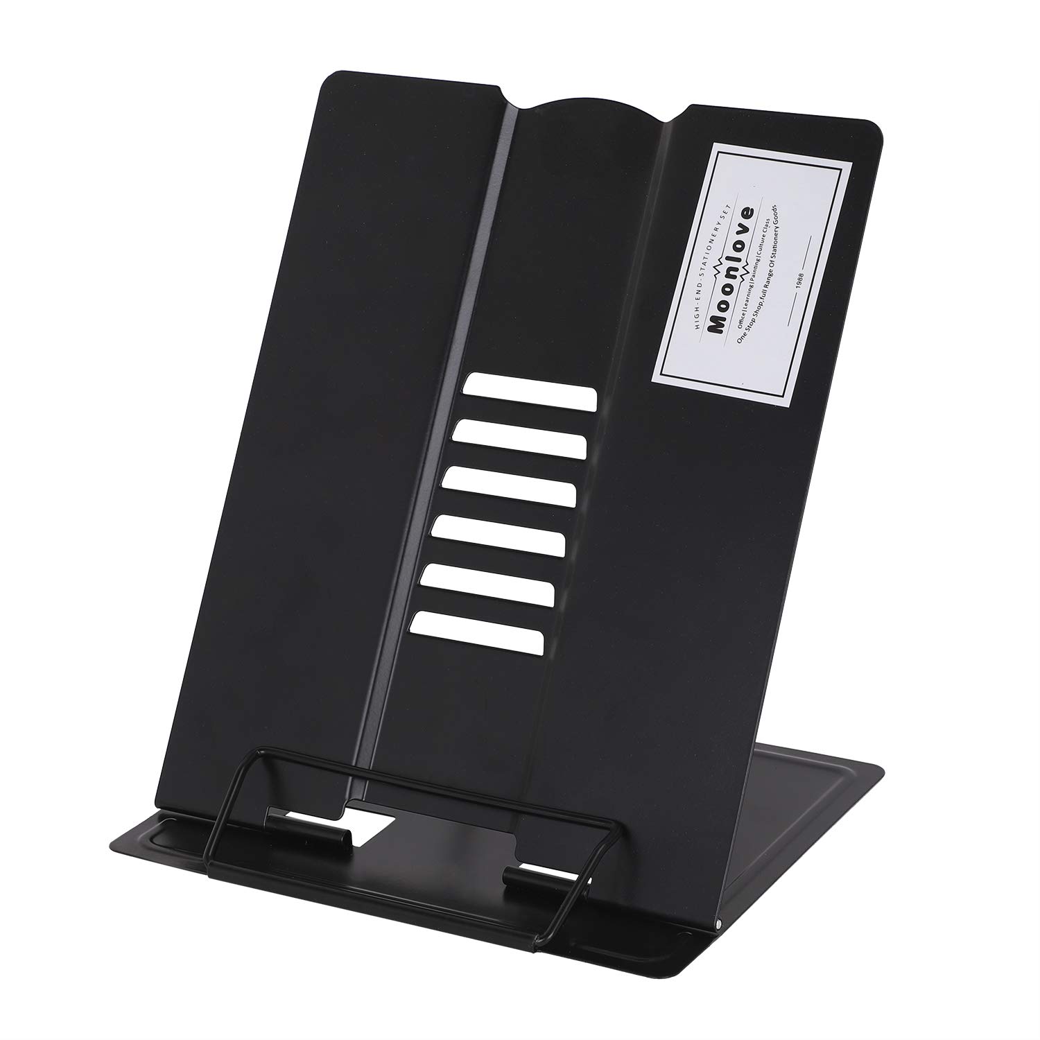Metal Book Holder Reading Book Stand Bookrest Document Copy Holder Adjustable Portable Book Holder Support Myopia Prevention Display Tray Paper Clips-Cookbook Stand