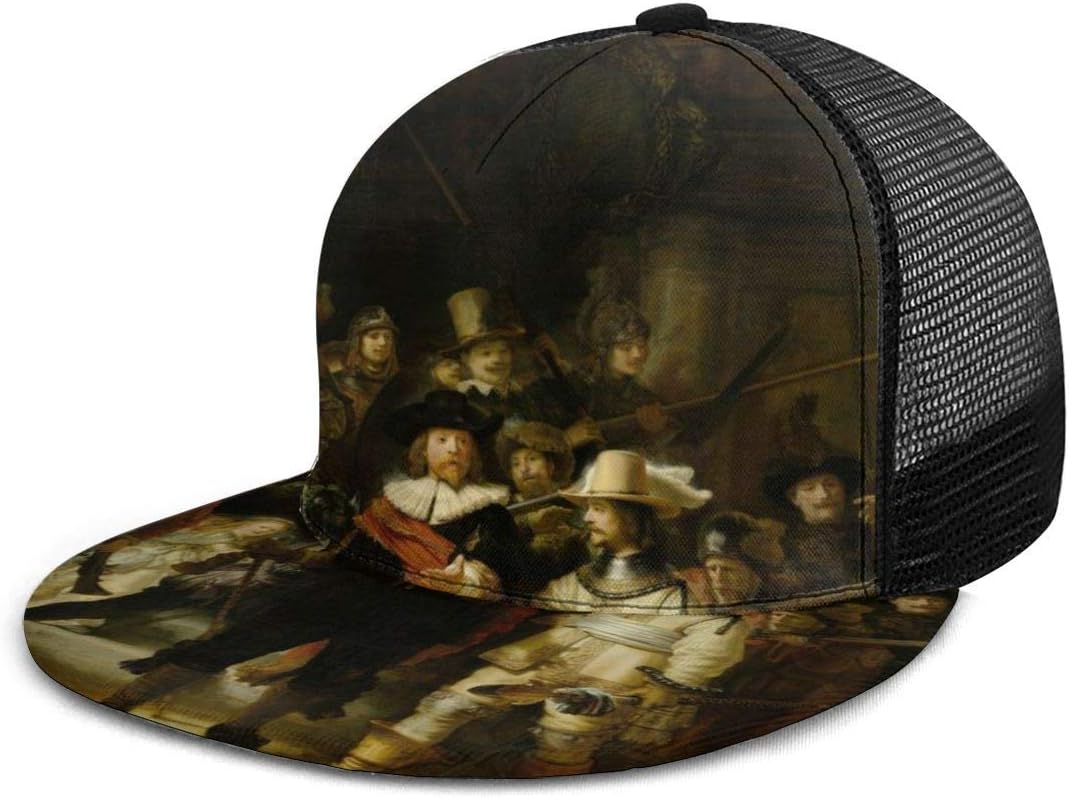 The Night Watch Rembrandt Adjustable Cowboy Denim Hat Unisex Hip Hop Baseball Caps