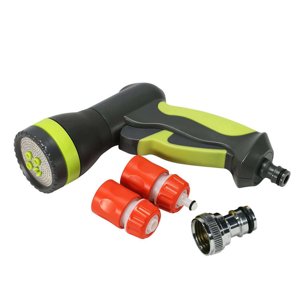 Garden Hose Nozzle, EVERTOP 4 Pattern Hand Sprayer Nozzles Water Spray Pistol with Quick Connectors for Lawn and Garden Watering …