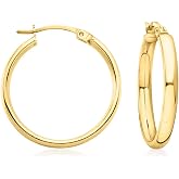 Ross-Simons 18kt Gold Over Sterling Flat Hoop Earrings