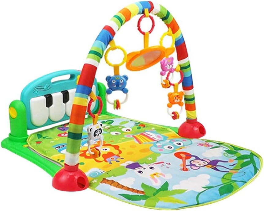 Tiny Town - High Quality Baby Play Gym , Play Gym with Kick and Play Piano Gym Multi-Function Piano Board Activity Mat for Baby with Hanging Toys (Green)