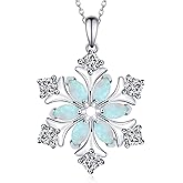 Lieditia Snowflake Necklace Christmas Necklace 925 Sterling Silver Snowflake Pendant Christmas Jewelry Gifts for Women