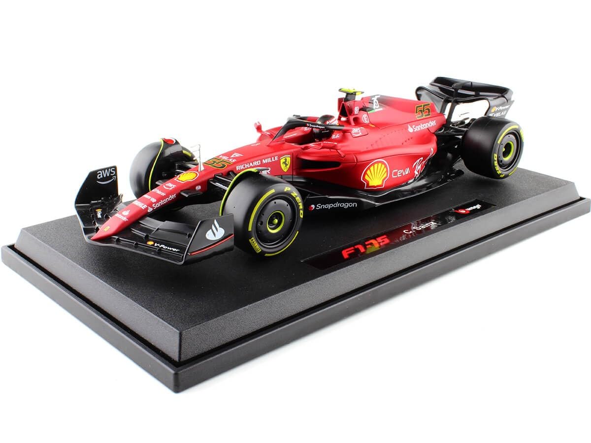 Bburago Formula 1 FERRARI F1-75 (2020) LECLERC WITH HELMET 1:18 Scale Die-Cast Collectible Race Car