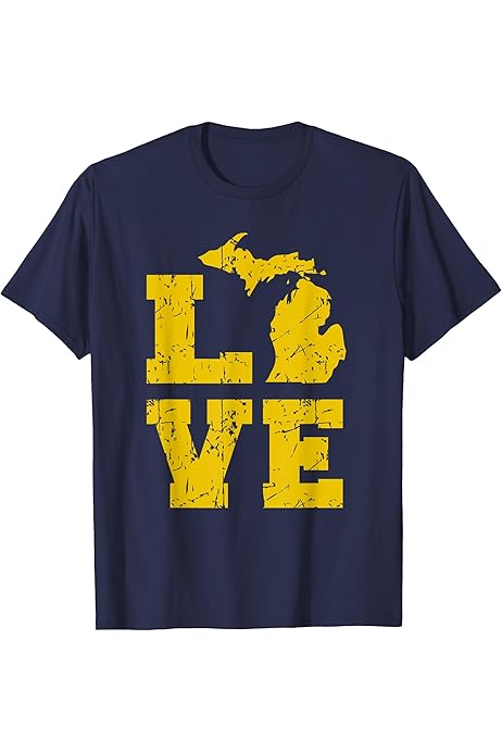 Amazon.com: I Heart Michigan (MI) Love T-Shirt : Clothing, Shoes \u0026 Jewelry