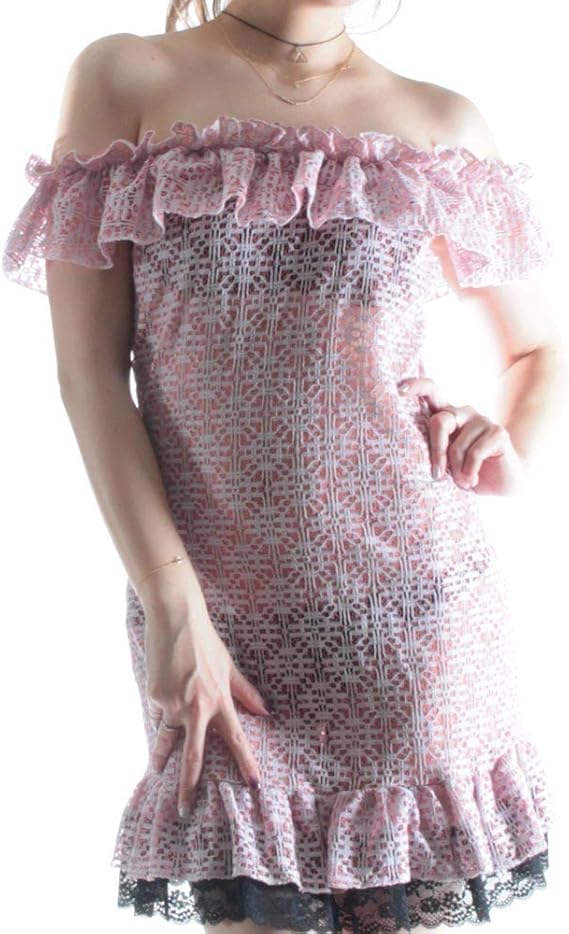 Amazon オフショルレースワンピース 2232op ピンク ワンピース チュニック 通販