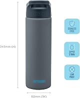 Smash Stainless Steel Drink Bottle 750ml with Sipper Grey view 3