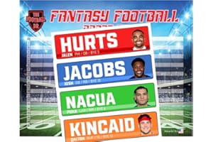 THE FOOTBALL DR JUMBO Fantasy Football Draft Board 2024 Kit - 4"x1" Huge Labels & BIG Draft Board
