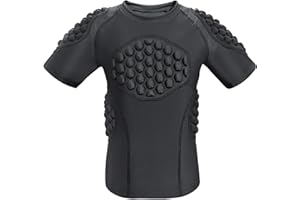 Topeter Football Padded Shirt for Youth, Kids Compression Rib Protector Shirts with Rib/Chest/Shoulder/Back Pads