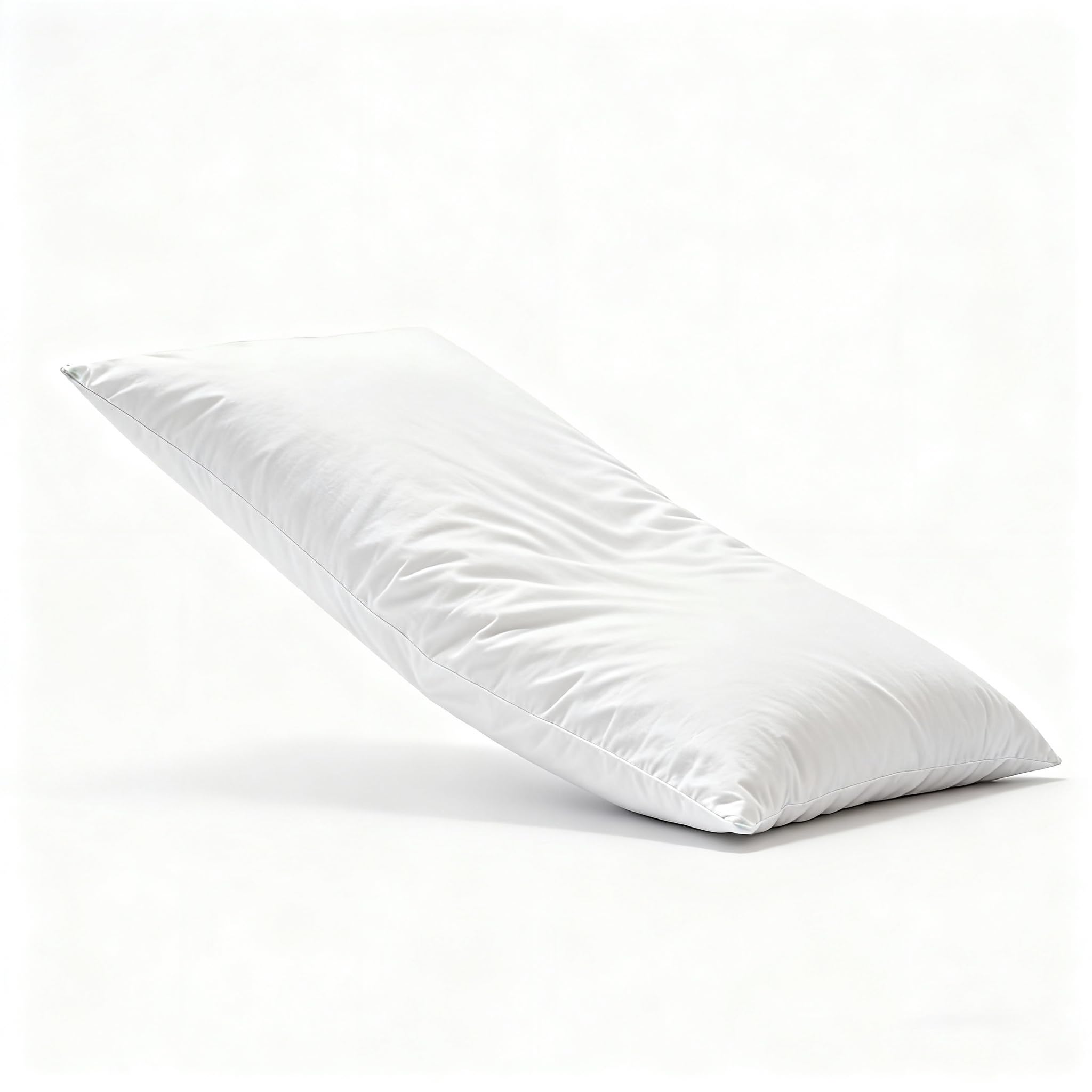 Photo 1 of Botduck Thin Flat Soft Goose Frather Down Bed Pillows for Sleeping Hypoallergenic Standard Size Set of 1 Pack Side Back and Stomach Sleepers
