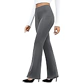 DLOODA Women's Work Pants Business Casual Pants High Waisted Yoga Flare Leggings with Pockets Dress Slacks Tummy Control