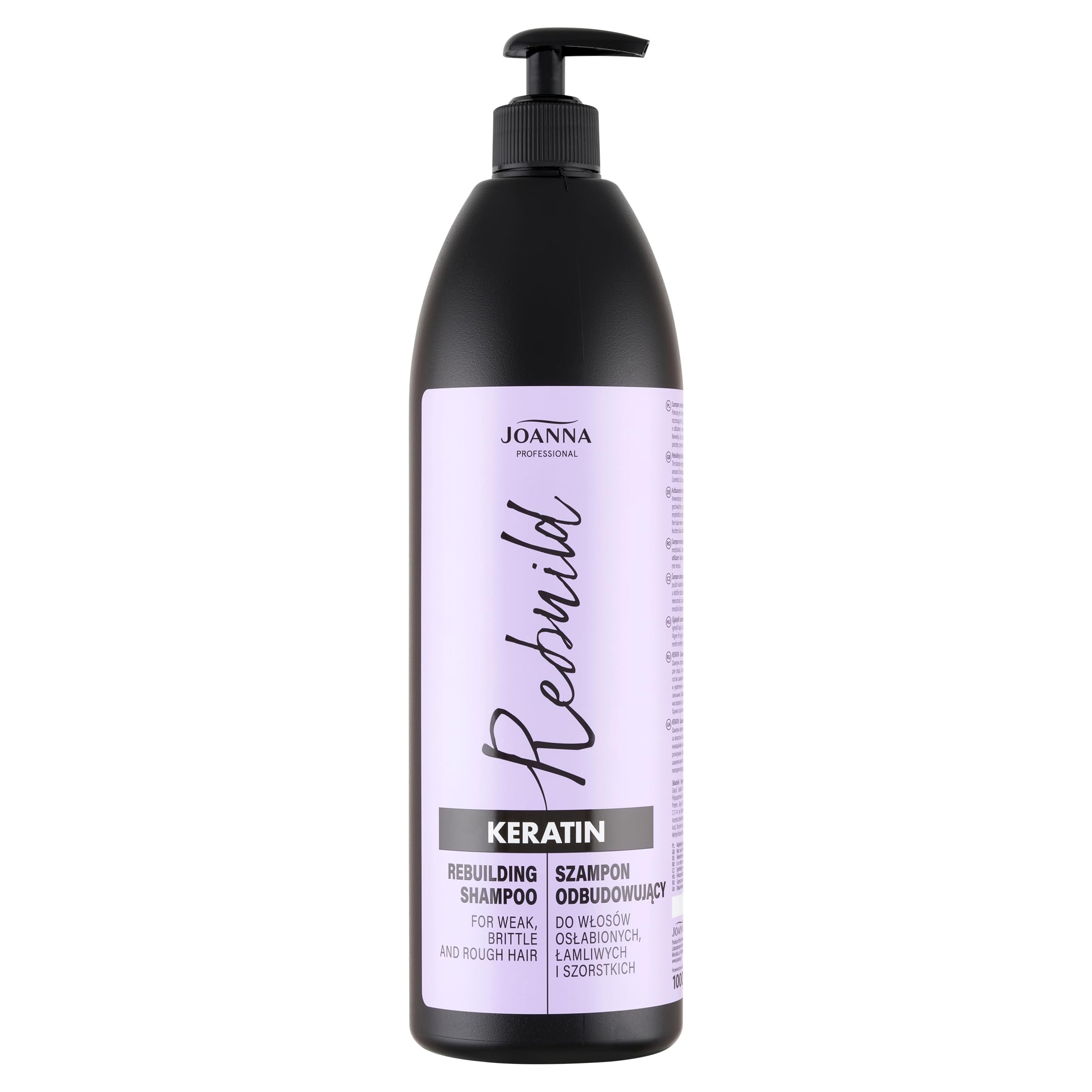 Joanna Professional Keratin Shampoo - 1000 ml - For Brittle & Damaged Hair - Active Hair Growth Ingredients - Professional Keratin Hair Loss Shampoo