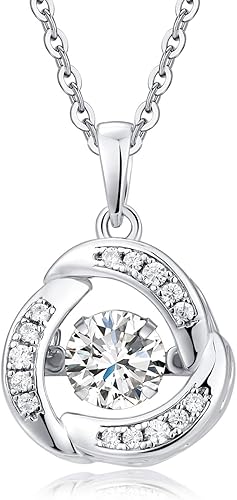 Amazon レディース ネックレス ダンシングストーン 5aジルコニア シルバー925 純ロジウム 仕上げ 18金prg アレルギー対応 バラ 揺れるペンダント Czダイヤ0 5ct 45cm Jiamiaoi ネックレス 通販