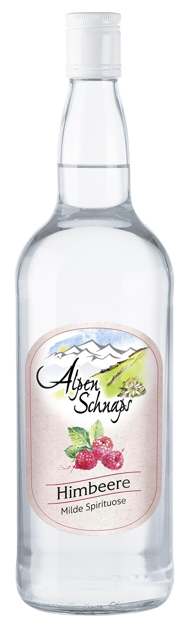 Alpenschnaps Steinbeisser Himbeere (1 L) – Milder, aromatischer Himbeerschnaps – Obstschnaps mit Rezeptur aus dem Alpenland – Schnaps für den Genuss nach dem Essen – 35 % Vol.