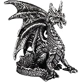 ICE Armor 3.75" W Medieval Silver Dragon Statue Fantasy Decoration Figurine