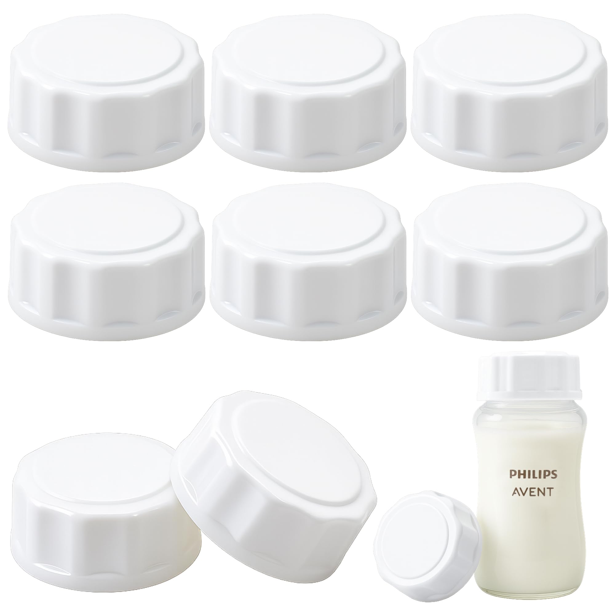 Photo 1 of Travel and Storage Bottle Caps Compatible with Avent Baby Bottles, Bottle Lids Replacement, Spill-Proof, Leak-Resistant, Easy-to-Clean, Air Travel Friendly, 6 Count