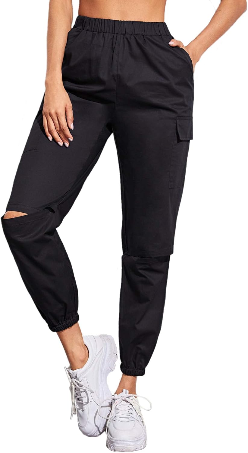 Romwe Womens Workout Jogger Pants High Waist Lightweight Romwe Womens Workout Jogger Pants High Waist Lightweight