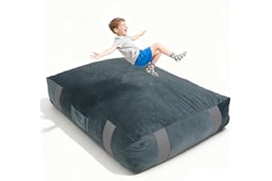 GYMMALL Crash Pad, 5'x5' & 4'x3' Crash Pads for Kids Sensory with Extra 5cm EPE Mat for Enhanced Safety, Soft Foam Blocks with Washable Cover, Sensory Mat for Autistic Children, Toddlers, Gymnastics & Therapy