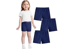 ZUEMET 3 Pack Baby Girls Bike Shorts Toddler Girl Athletic Dance Short Soft Cotton Summer Clothes Size 18M-5T