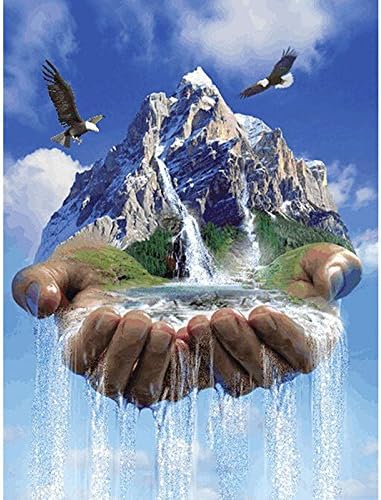 Full drill 5D DIY diamond embroidery waterfall hand diamond painting Cross Stitch Rhinestone mosaic home decoration gift