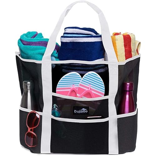 Dejaroo Mesh Beach Bag - Lightweight Tote Bag For Toys & Vacation Essentials