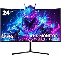 Amazon.com: ZZA 24 Inch 200hz/180hz Curved Gaming Monitor, FHD