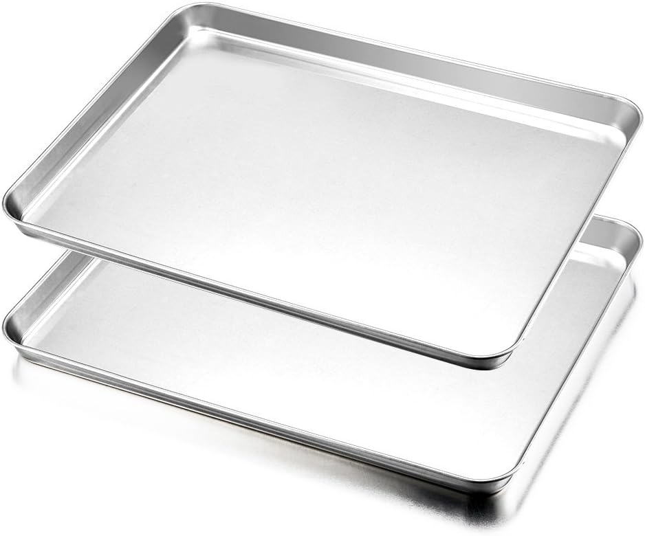 HaWare Stainless Steel Baking Tray Set of 2 Large 40 x 30 cm Non Toxic