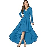 KOH KOH Womens Sleeve Wrap Slit Formal Fall Winter Cocktail Gown