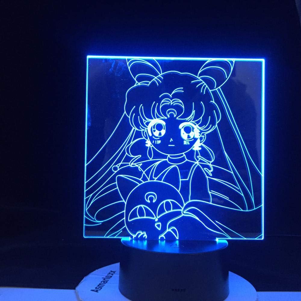 HGVFR Lámpara De Ilusión 3D Personajes De Anime De Sailor Moon Juguete