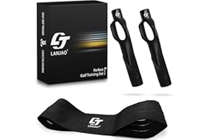 LANJAO Golf Grip Trainer 2 Pack with Swing Correcting Arm Band, Golf Training Aid, Golf Grip Kit,Grip Trainer Golf Club to Help Train Correct Hand Position