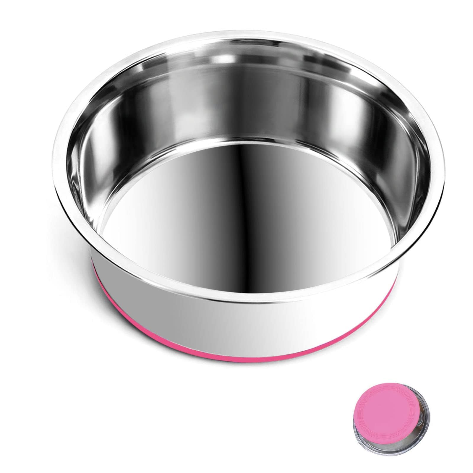SUOXU Thick Stainless Steel Dog Bowls, Pet Feeding Bowls, Dog Cat Plate Bowls With Non-slip silicone Bases,Puppy cat Feeder Bowls and Water Bowls（S-14cm）