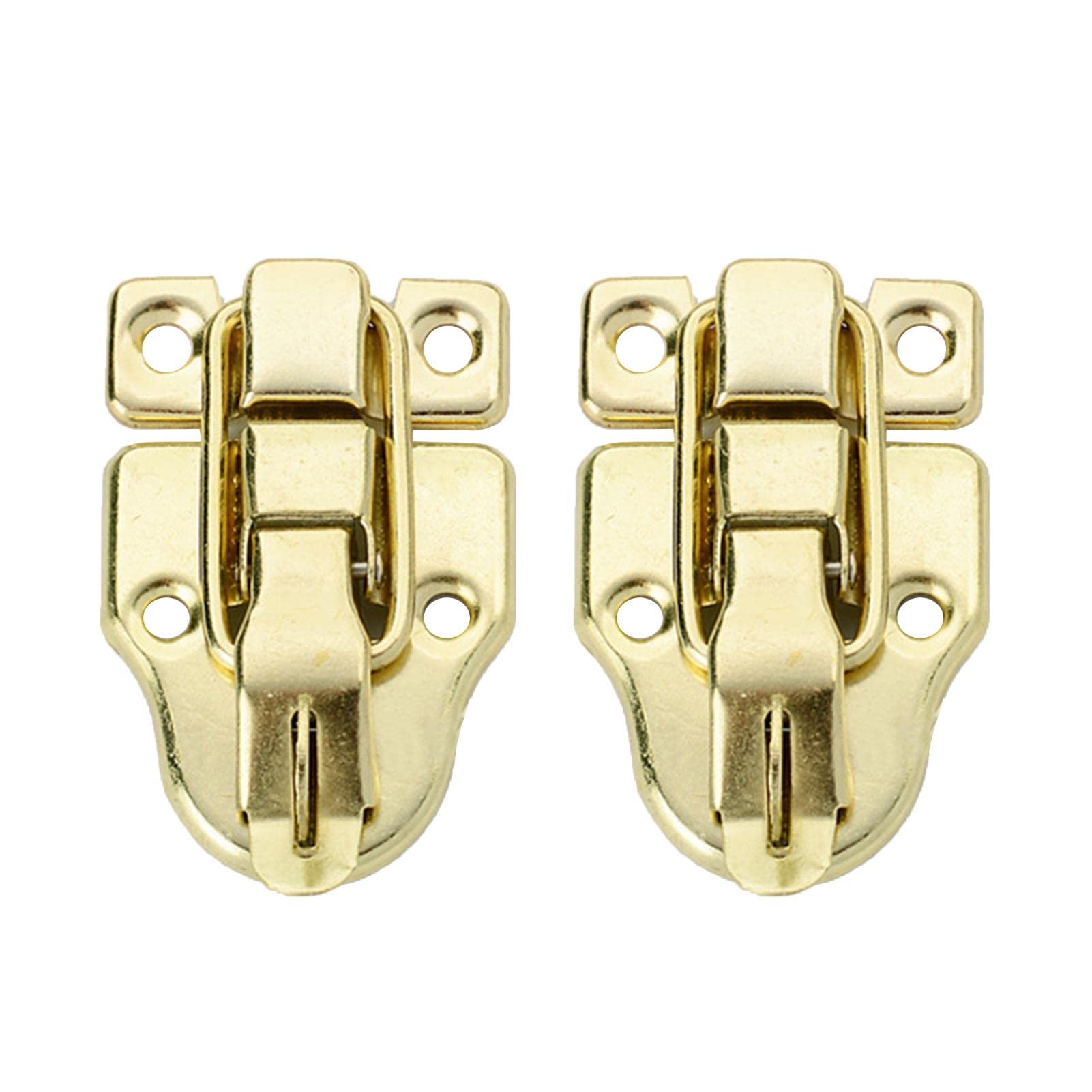 Antique Toggle Catch Latch Clasp, Retro Style Metal Box Buckle for Tool Boxes Jewelry Antique Duckbilled Hasp Latch Catch with Padlock Hole for Wooden Box Crafts(Gold)