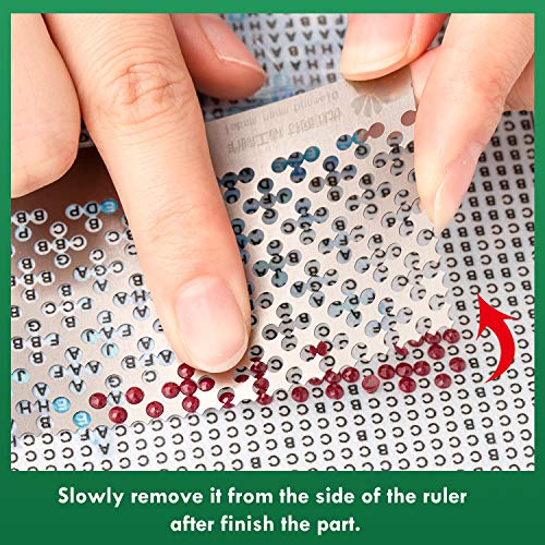 Whaline 3Pcs Stainless Diamond Painting Ruler Steel 5D Drawing Ruler