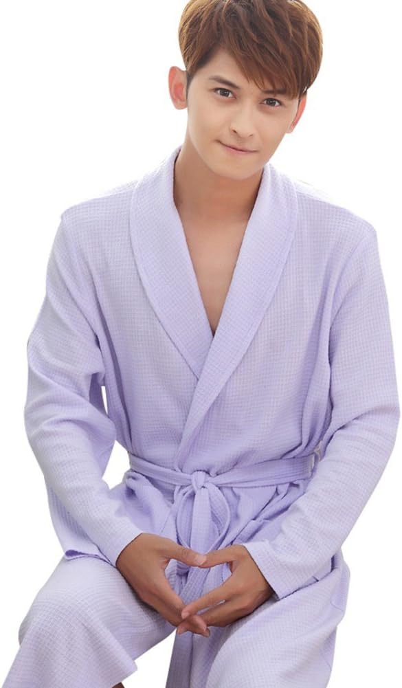 Hapajas Cotton Matching Couples Lightweight Long Robe for Women Men Thermal Bathrobe