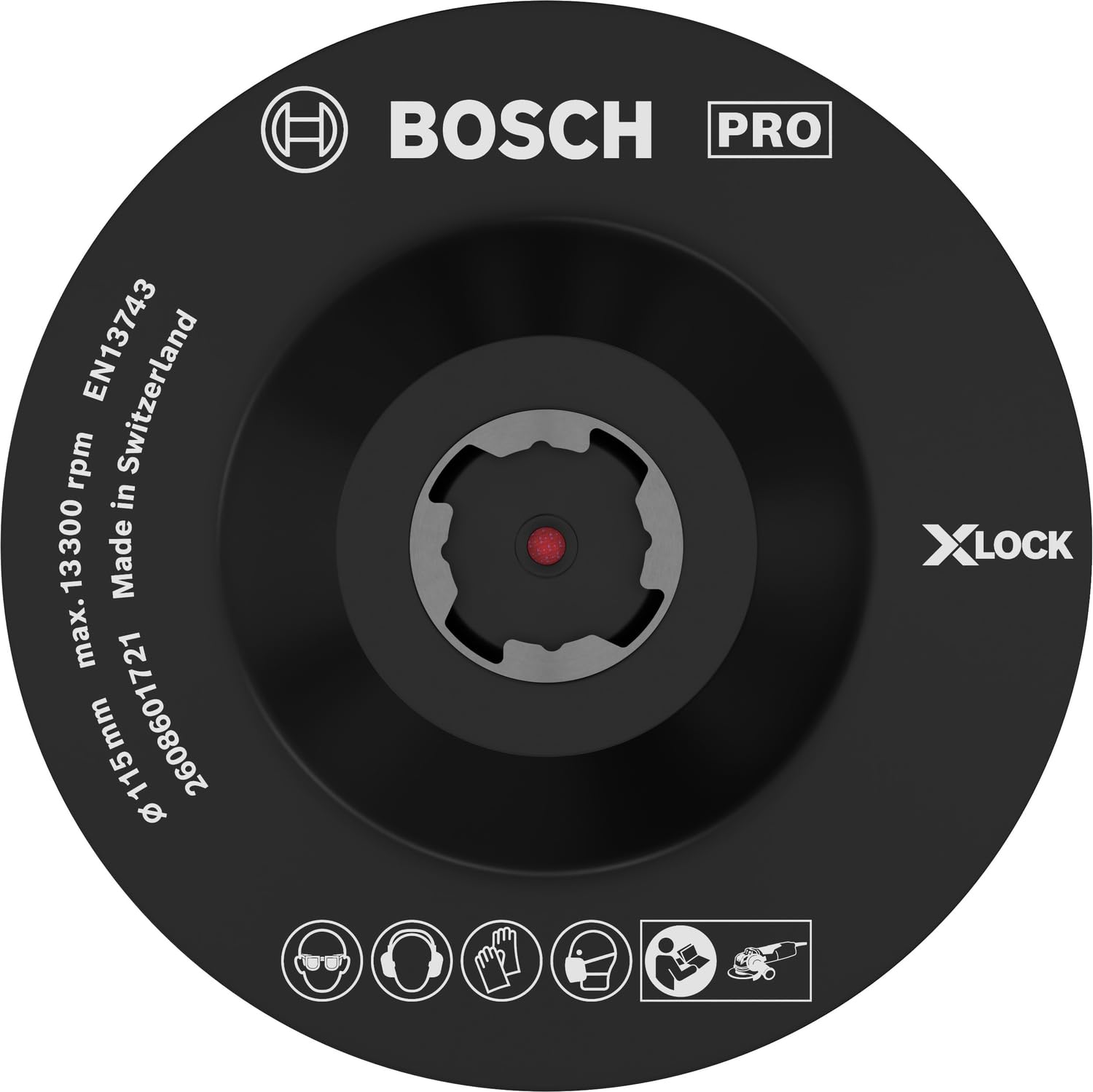 Bosch 1x PRO Backing Pad for Small Angle Grinders, X-Lock, Hook-and-Loop (Ø 115 mm, Professional Accessory Small Angle Grinder)