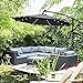 ABCCANOPY 10 FT Solar Powered LED Patio Outdoor Umbrella Hanging Umbrella Cantilever Umbrella Offset Umbrella Easy Open Lift 360 Degree Rotation with 32 LED Lights (Dark Gray)