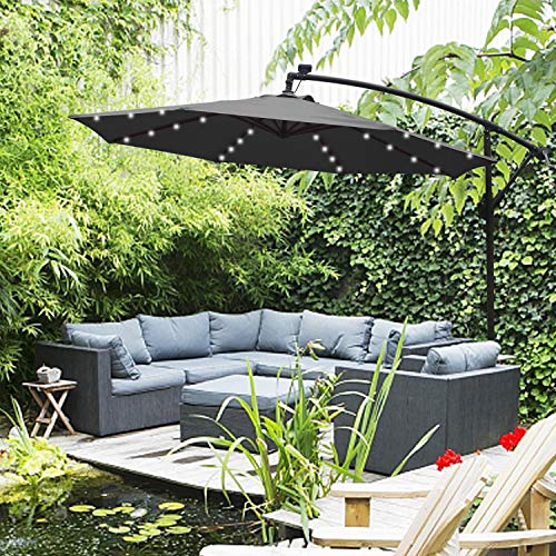 image for ABCCANOPY 10 FT Solar Powered LED Patio Outdoor Umbrella Hanging Umbre