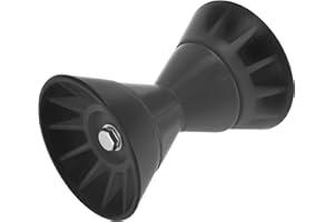Partuto 4" Boat Bow Trailer Roller with End Bells, 1/2 Inch Shaft Boat Bow Stop Bell Roller with Bells, Durable P-VC Material