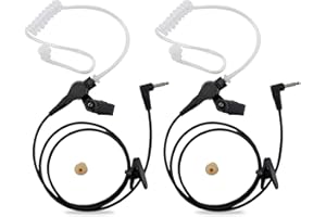 abcGoodefg® Advanced Nipple 3.5mm Listen Receive Only Covert Acoustic Tube Earpiece Headset for Two Way Radio Speaker Mic Mic