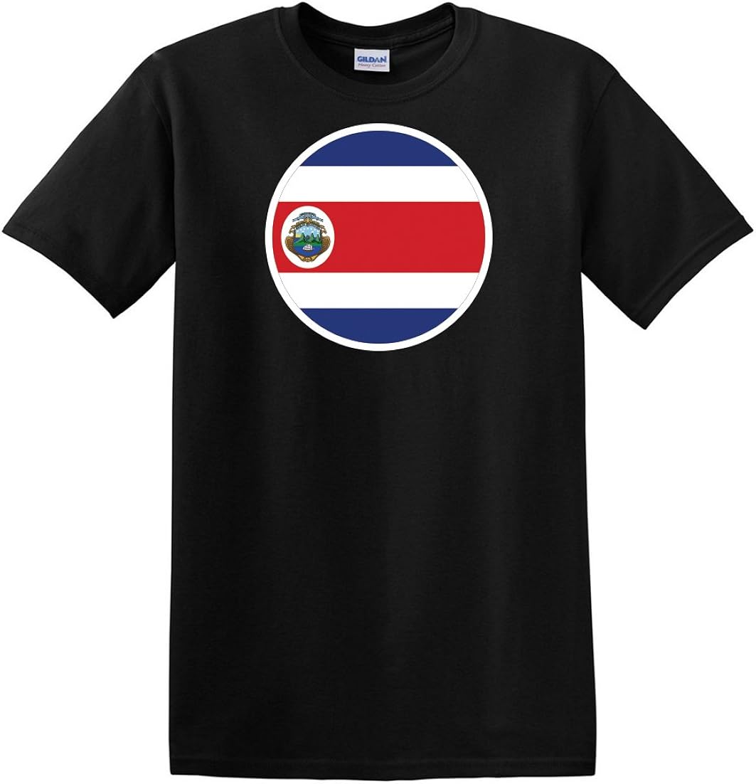 fagraphix Men's Round Costa Rican Flag TShirt Clothing