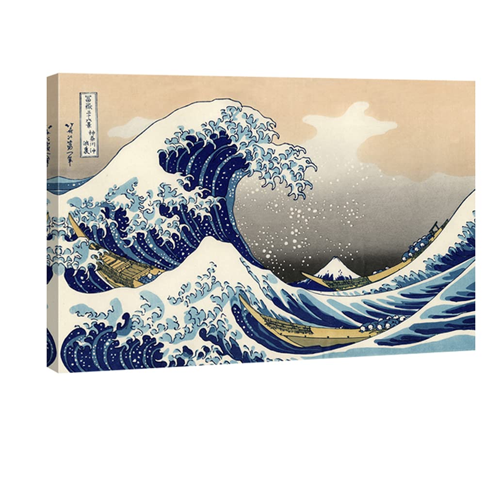 Wieco Art Great Wave of Kanagawa Katsushika Hokusai Extra Large Modern Gallery Wrapped Giclee Canvas Prints Abstract Seascape Sea Artwork Pictures Paintings on Canvas Wall Art for Home Decor XL — image 1