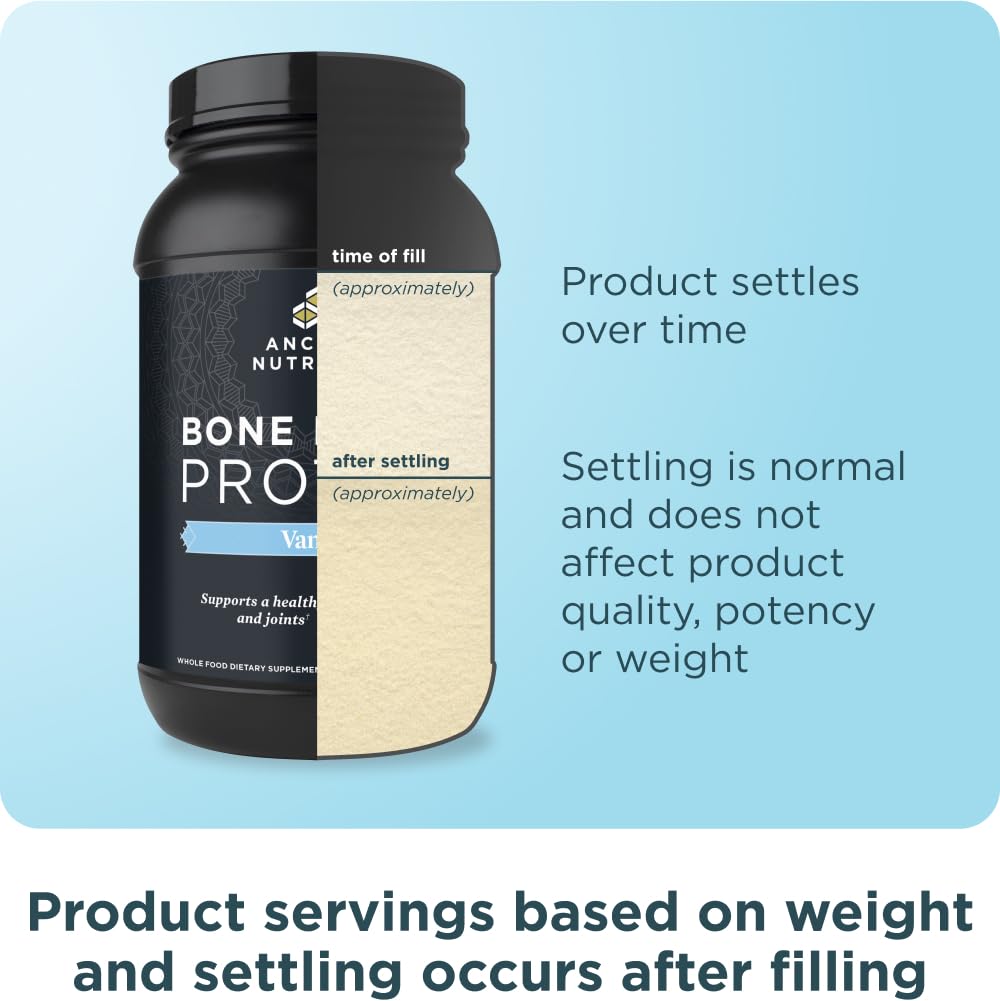 Ancient Nutrition Grass Fed, Bone Broth Protein Powder, 20g Protein, Hydrolyzed Collagen Peptides, Keto & Paleo Friendly, Supports Joint, Gut Health, Vanilla, 40 Servings