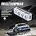 Xprite Red & Blue 4 LED 4 Watt Emergency Vehicle Waterproof Surface Mount Deck Dash Grille Strobe Light Warning Police Light Head with Clear Lens - 2 Pieces